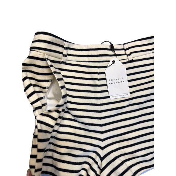 english factory high waist white black stripe short size xs - Picture 3 of 7